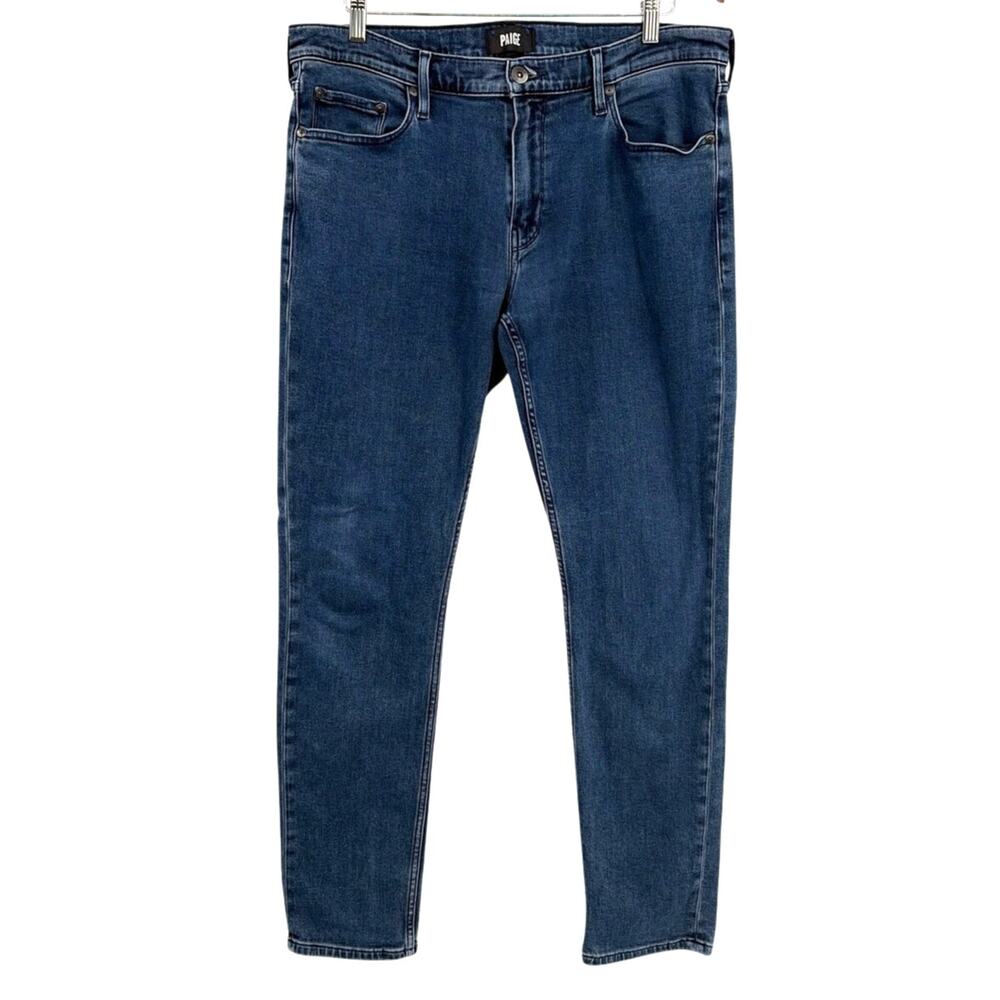 Paige Lennox Mens Jeans Sz 36 Dark Wash Skinny Straight Minimalist Capsule Norm